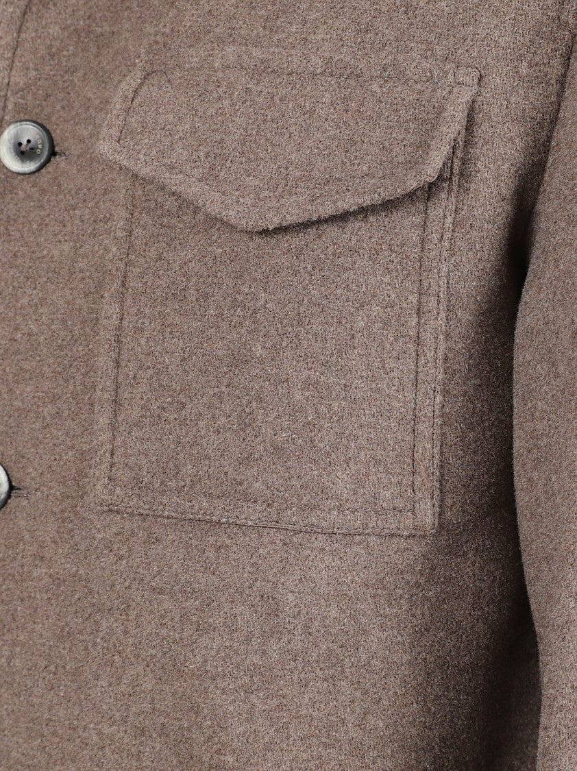 Double-Layered Wool Jacket With Twill Effect