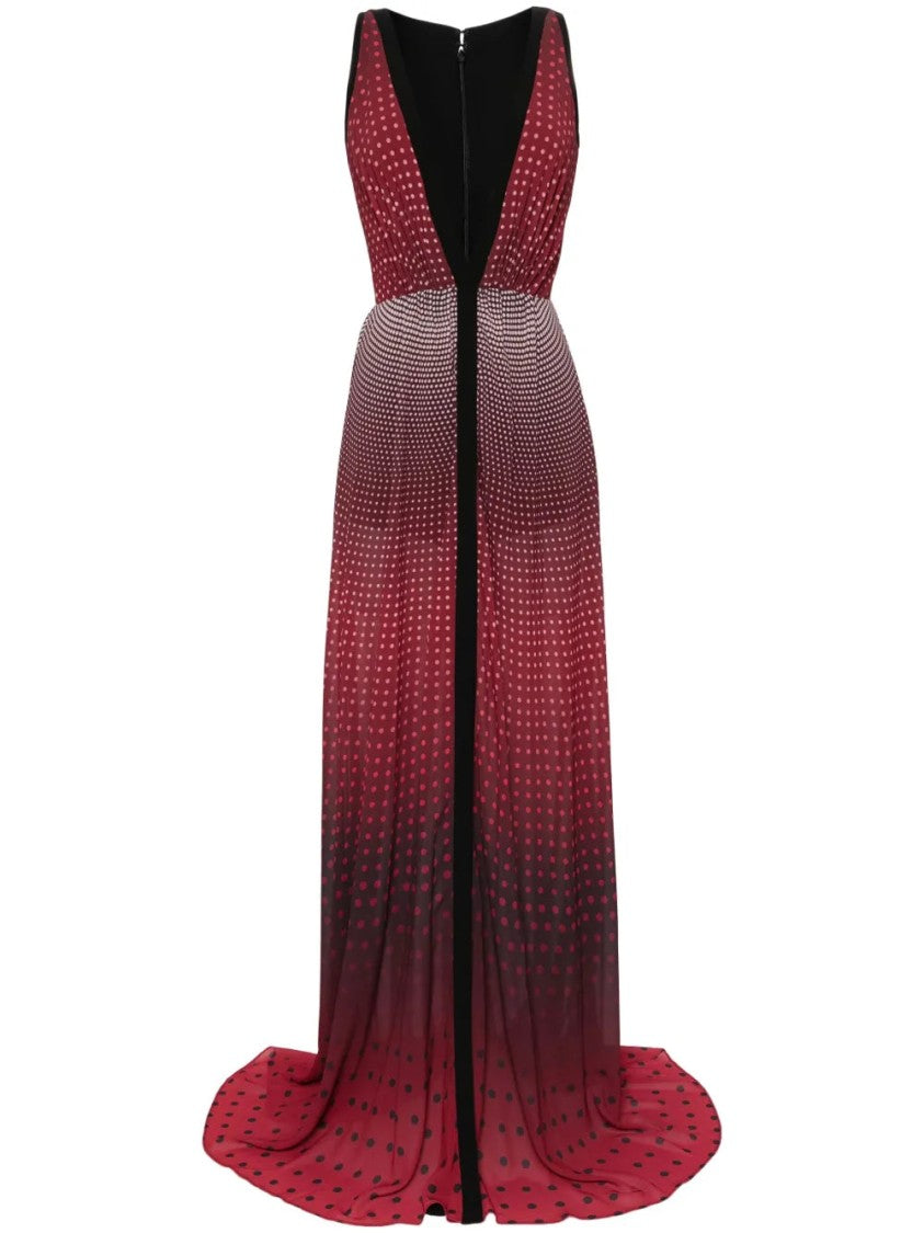 Polka Dot-Print Gradient-Effect Dress