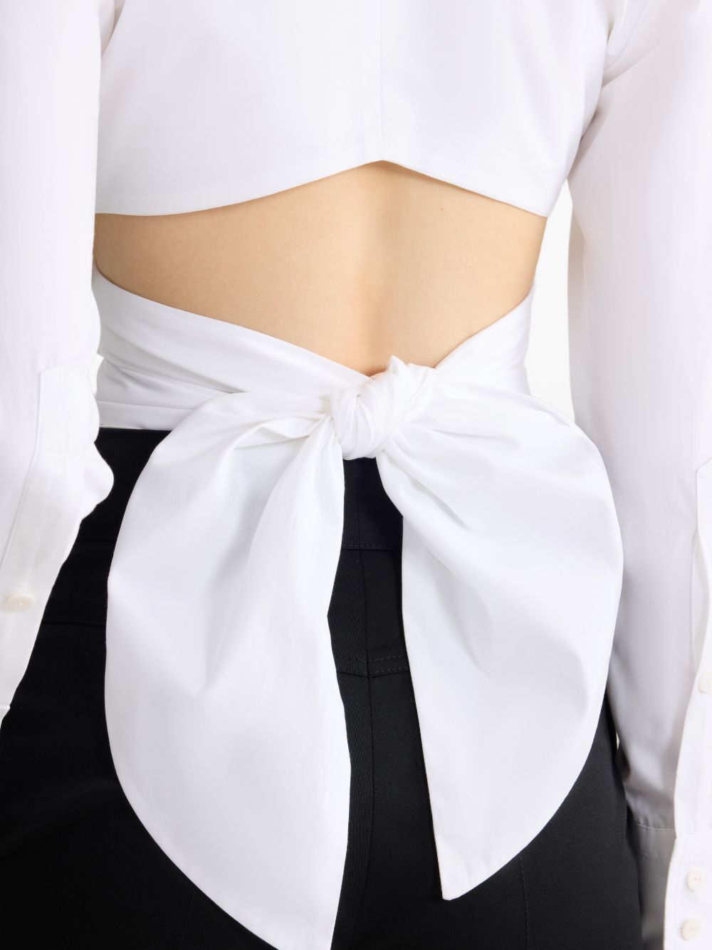 Collared Knotted Front Cut Out Back Top
