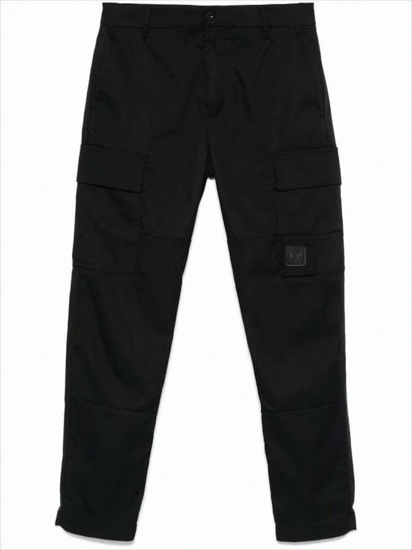 Straight Pants With Cargo Pockets And Smooth Finish