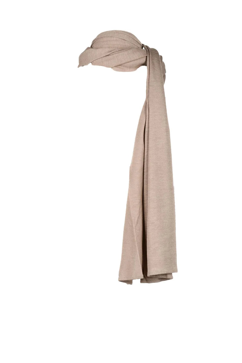 Long Grey Viscose-Wool Blend Scarf
