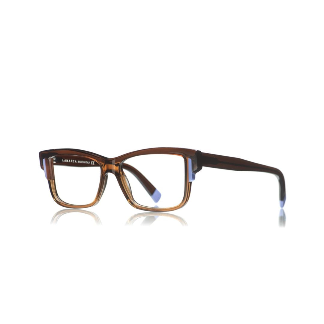 Fusioni 171 Translucent Brown Acetate Rectangular Eyeglasses
