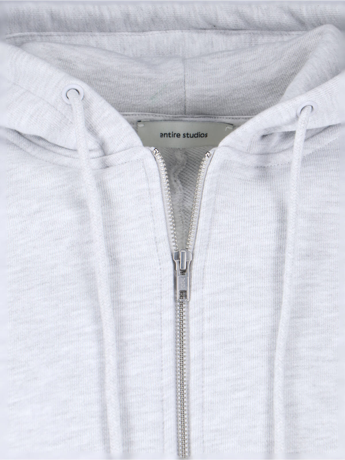 Grey Cotton Zip-Up Drawstring Hoodie