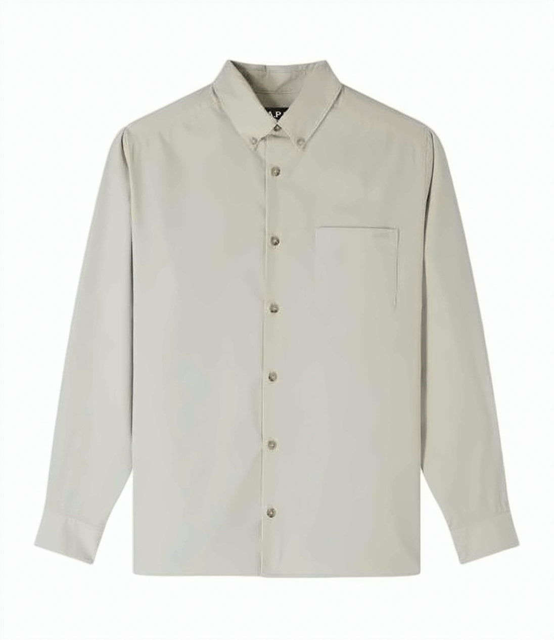 Long-Sleeve Cotton Shirt with Button-Down Collar