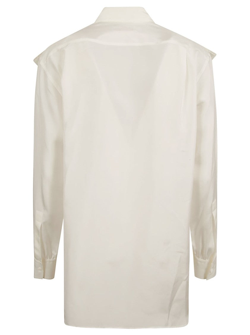 Button-Down White Mulberry Silk Shirt