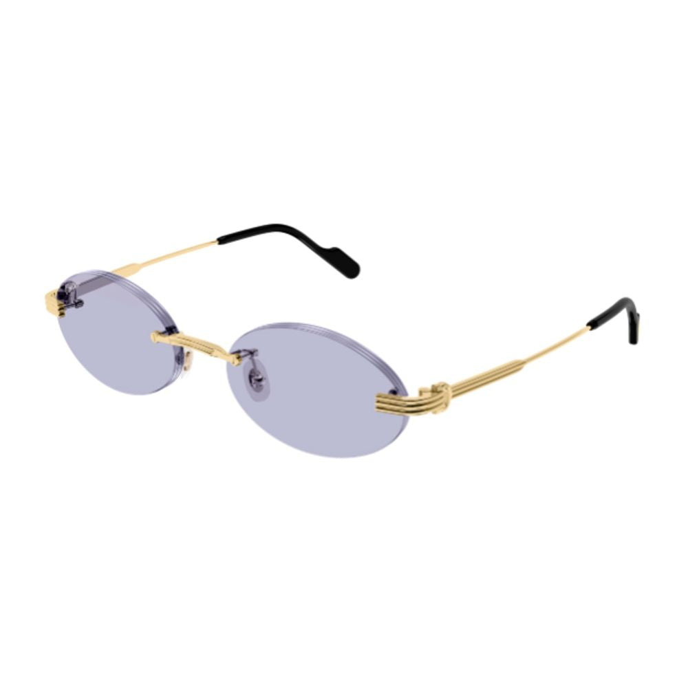 Rimless Oval Sunglasses With Godron Detail