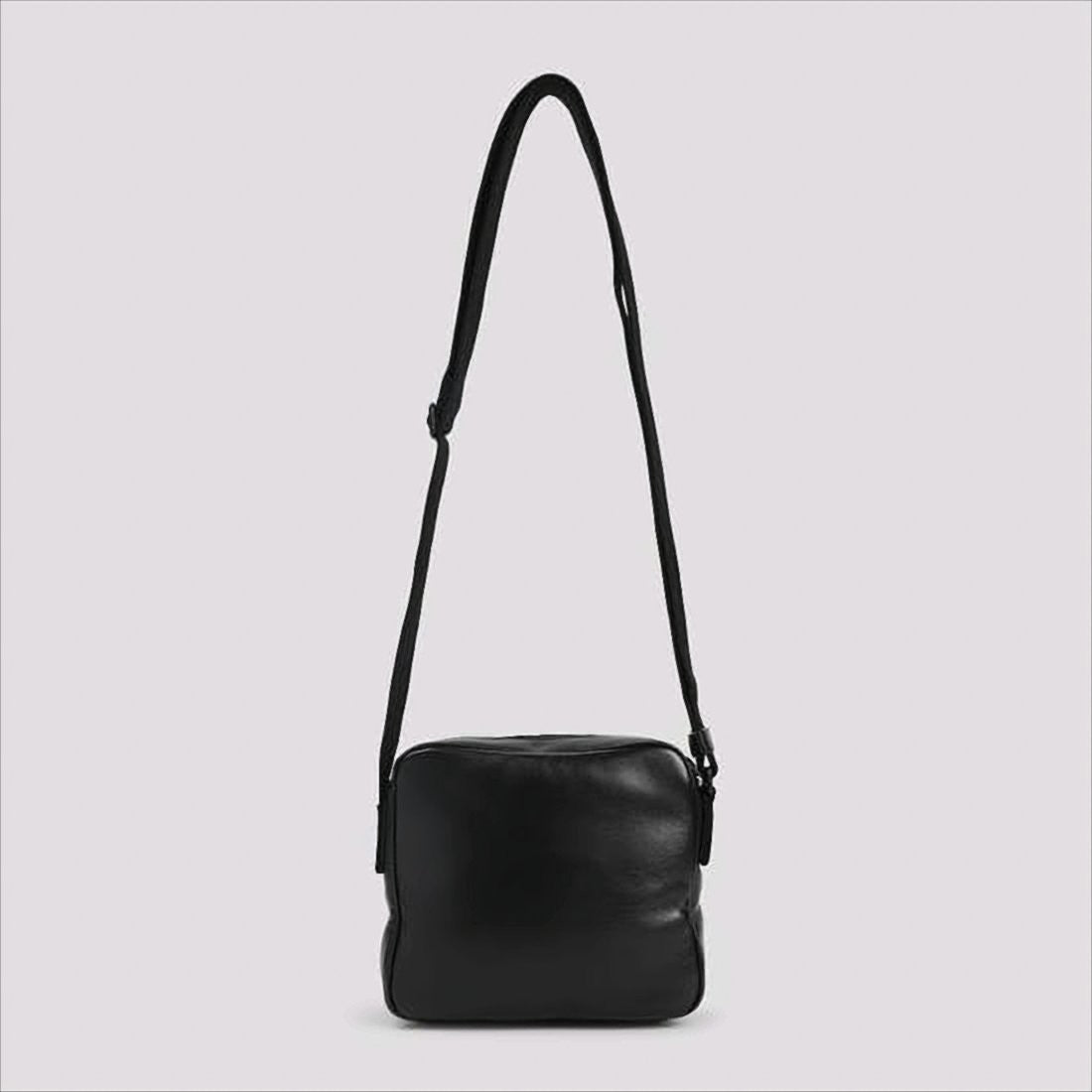 Minimalist Black Lambskin Crossbody Bag