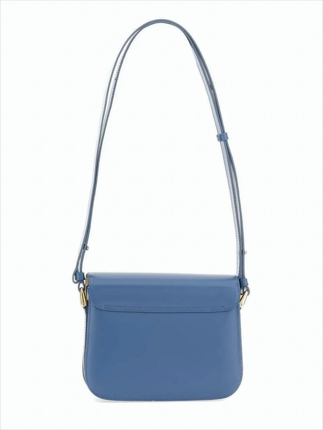Structured Blue Cowhide Leather Shoulder Bag