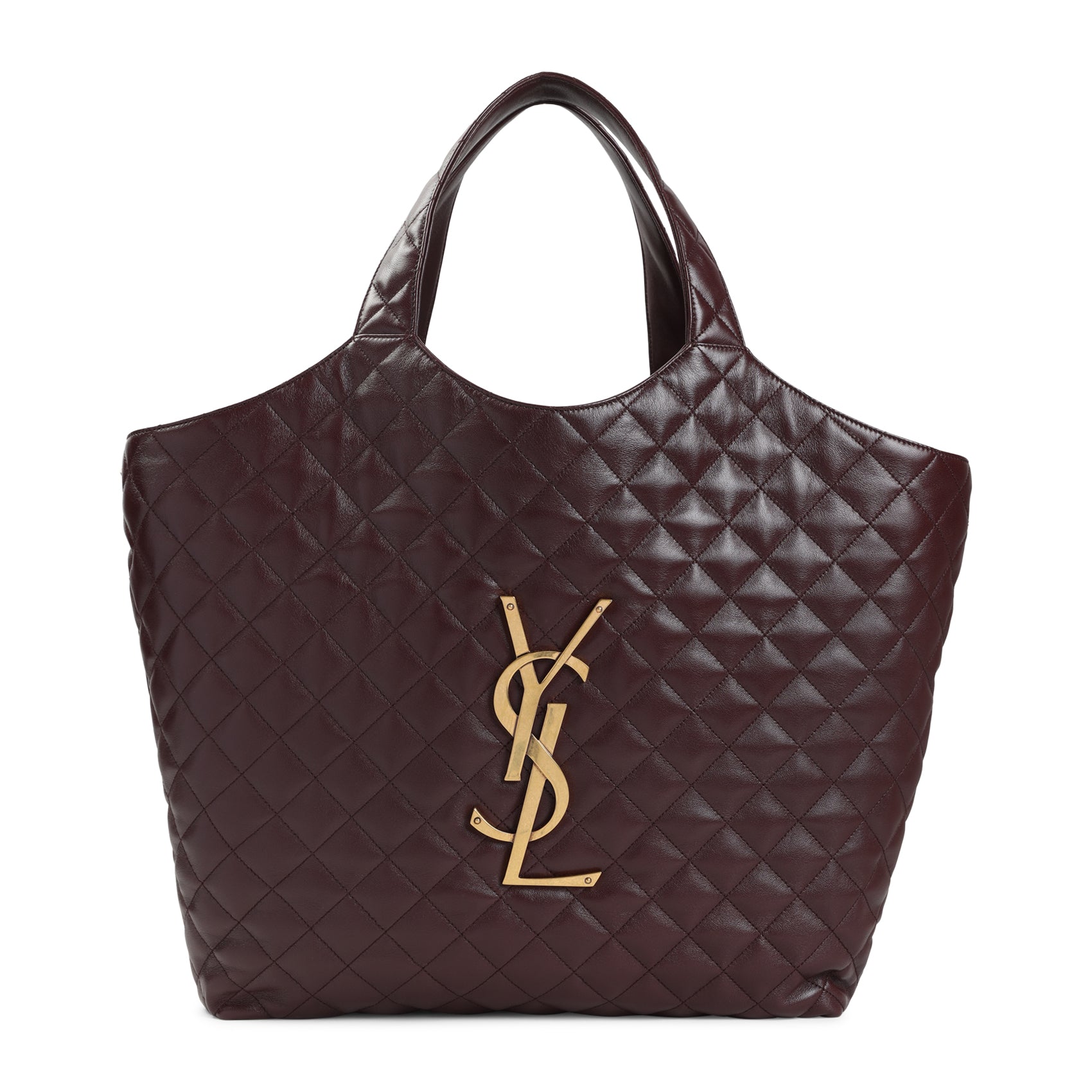 Diamond-Quilted Lamb Leather Tote Bag