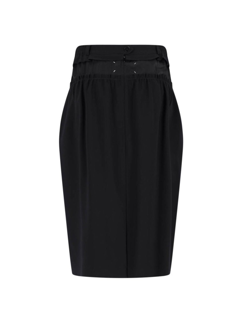 "Four Stitches" Midi Skirt – Black