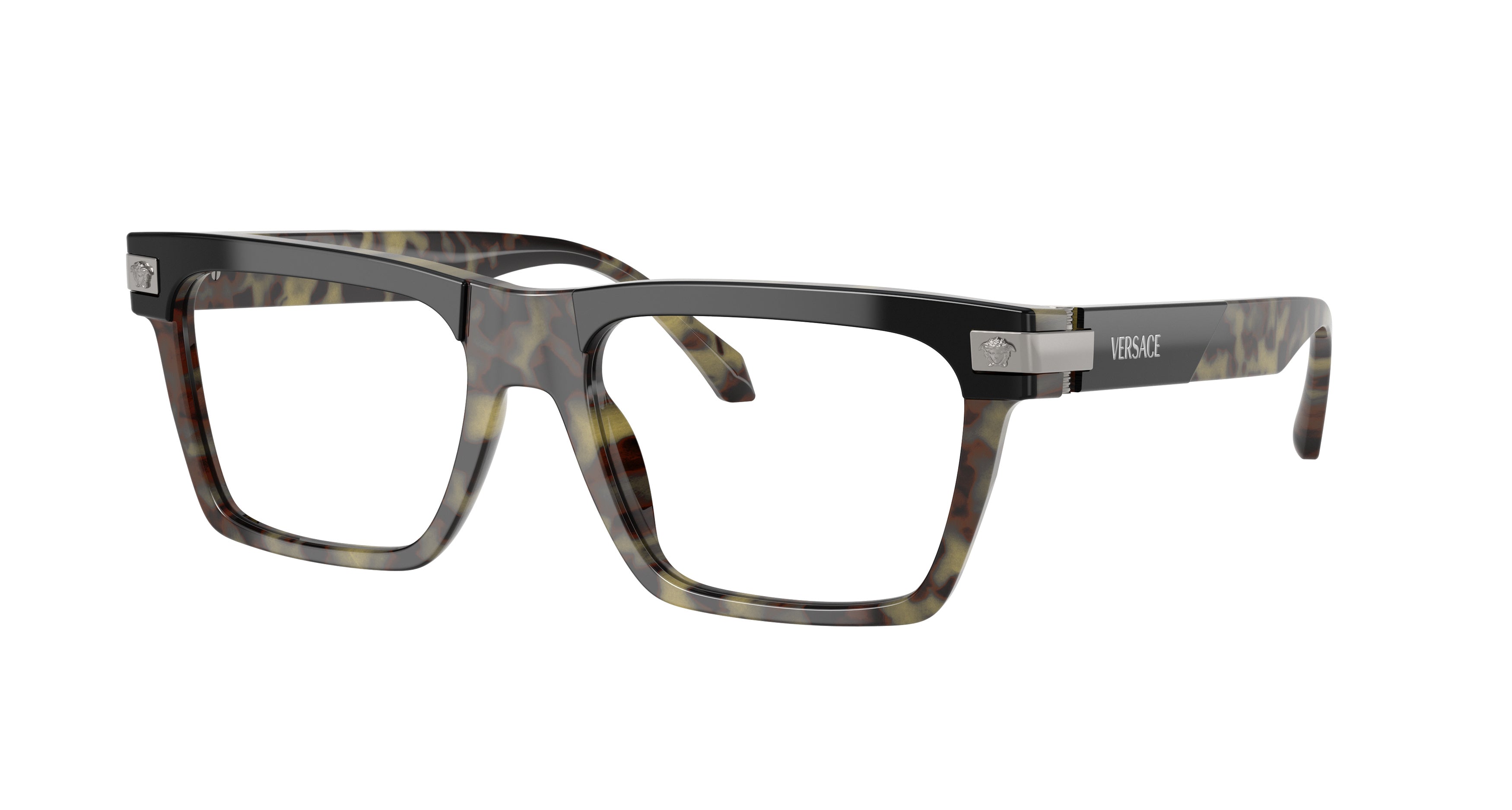 0ve3354 Oversized Square Frame Tortoiseshell Versace Eyeglasses
