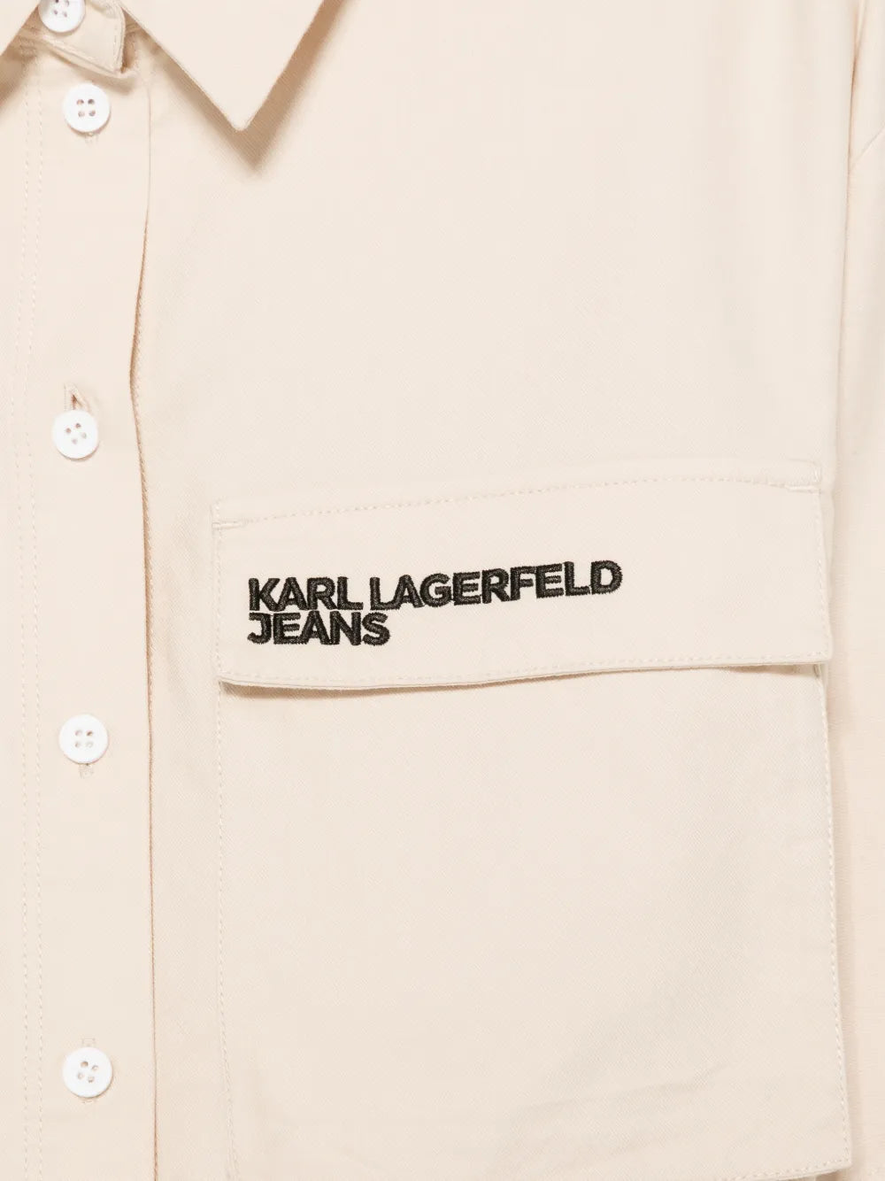 Cropped Boxy Shirt with Flap Pocket