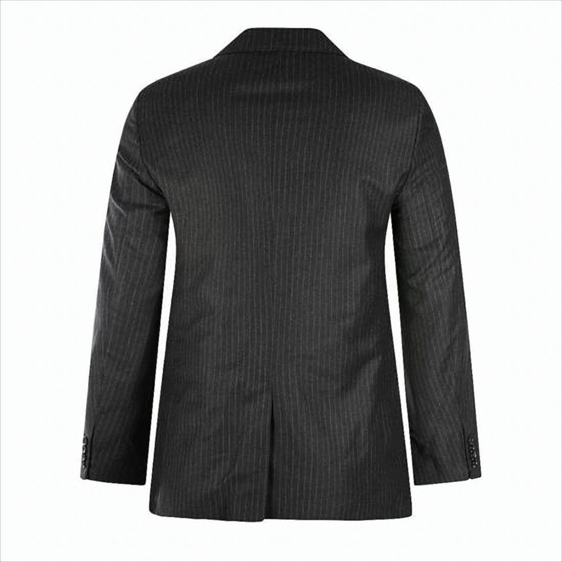 Pinstripe Tailored Suit Jacket with Classic Notch Lapel