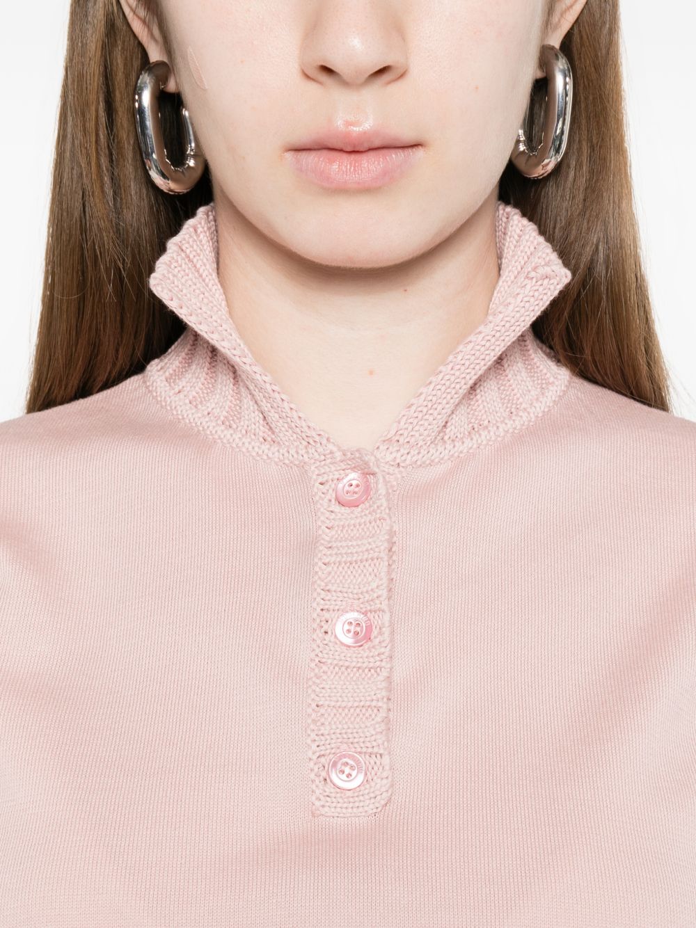 Light Pink Ribbed Tie Knit Top