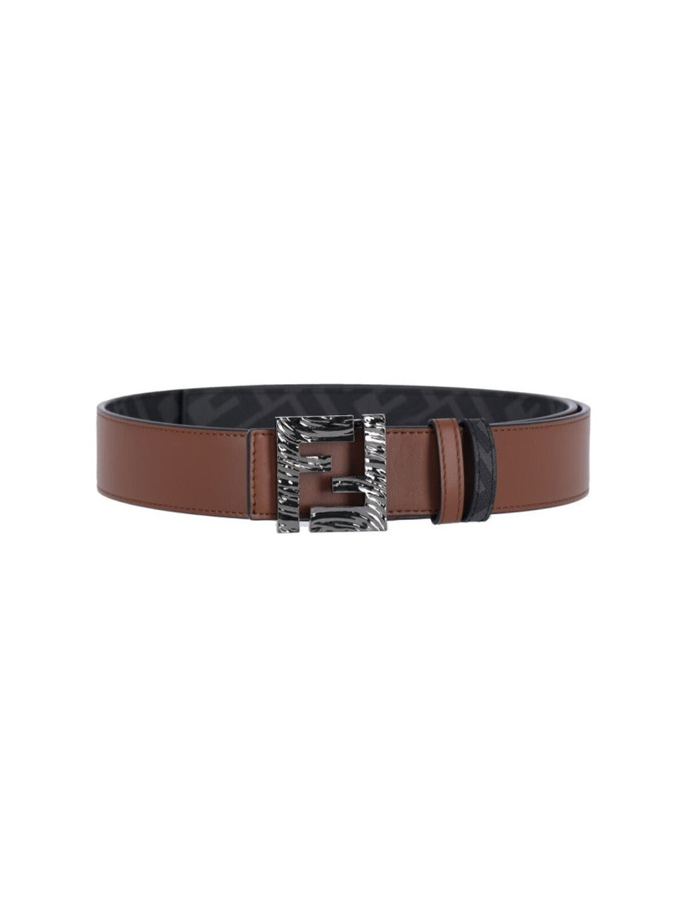 Reversible "Squared Ff" Belt – Brown/Black