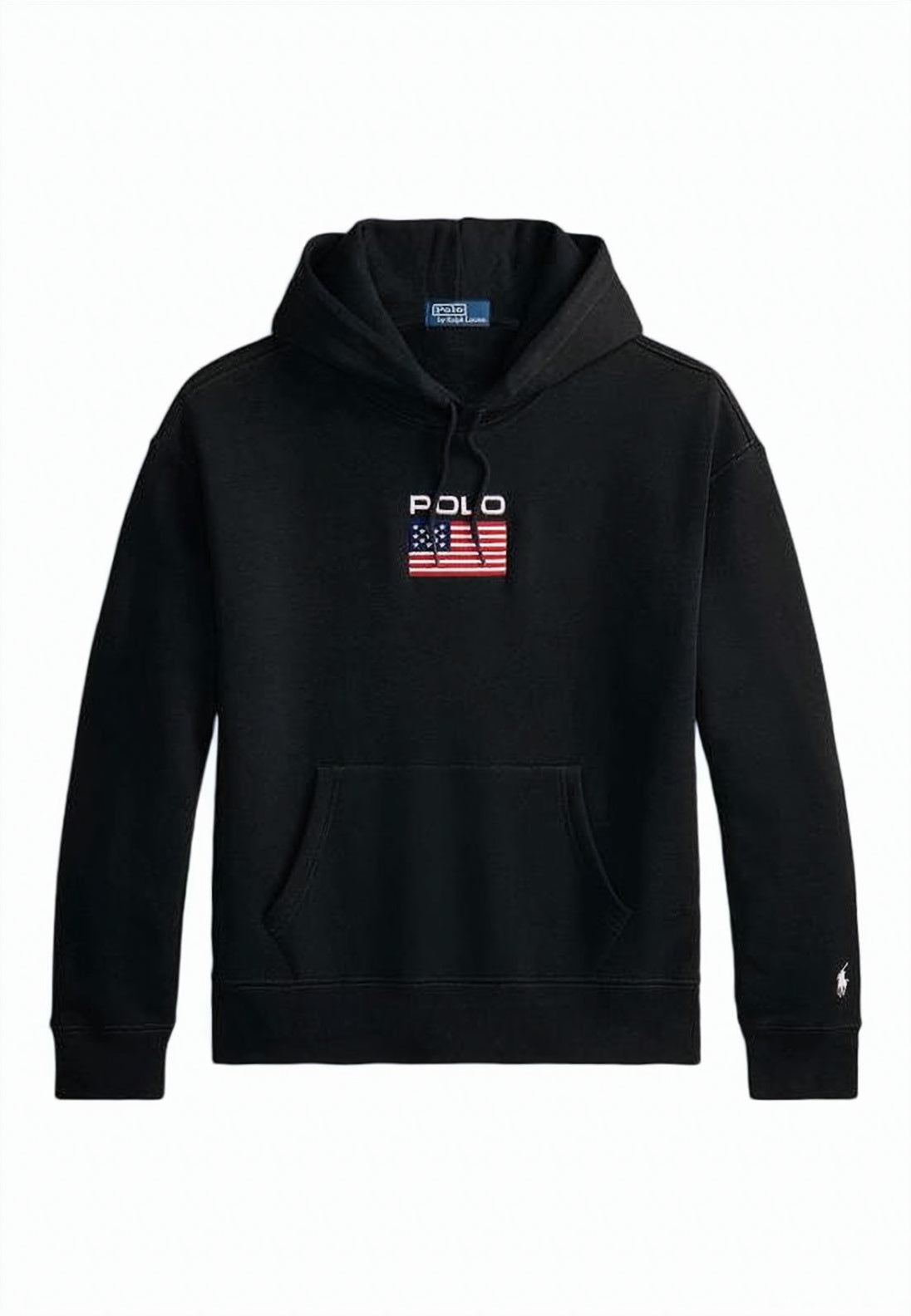 Black Cropped Hoodie with Kangaroo Pocket