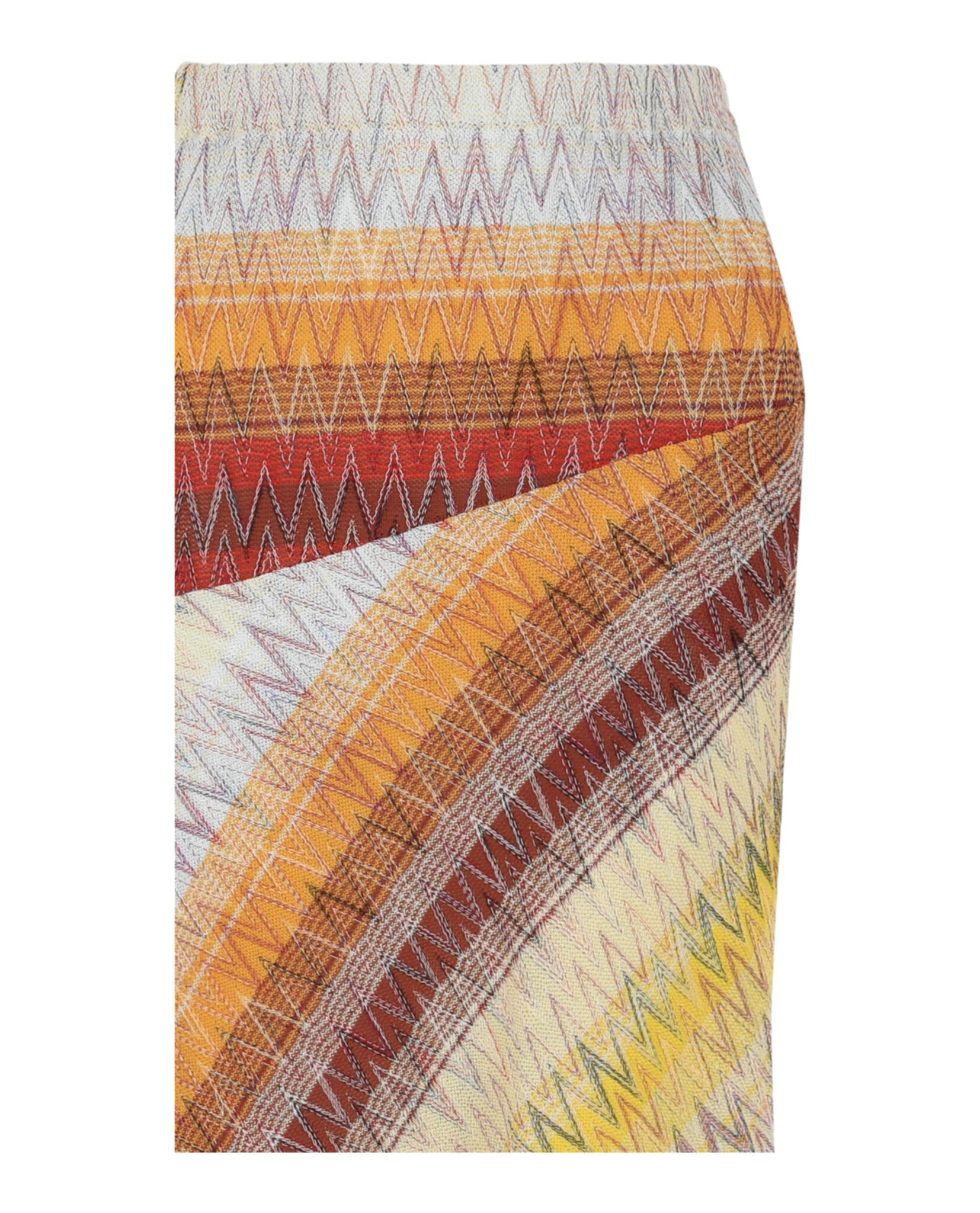 Chevron Print Midi Skirt