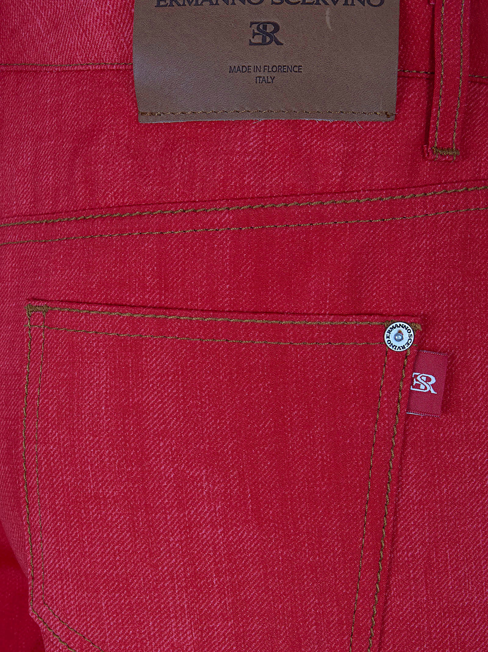 Straight-Leg High-Waist Jeans In Rich Deep Red