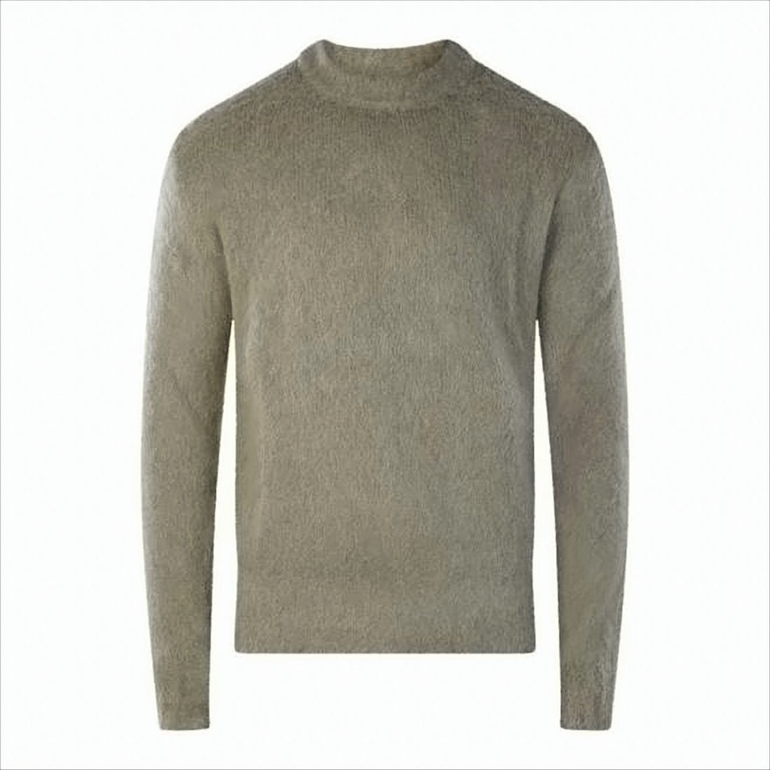 Soft Fuzzy Knit Sweater with Classic Crew Neckline