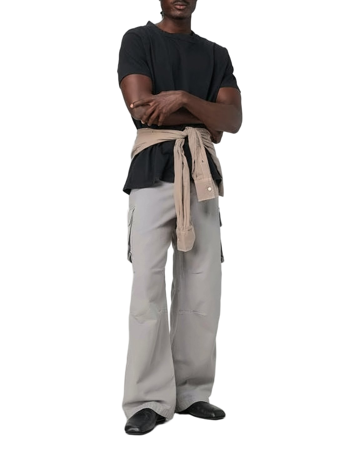 Relaxed-Fit Black T-Shirt with Crew Neckline
