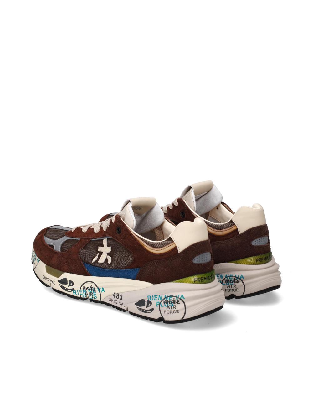 Mesh And Suede Lace-Up Sneakers
