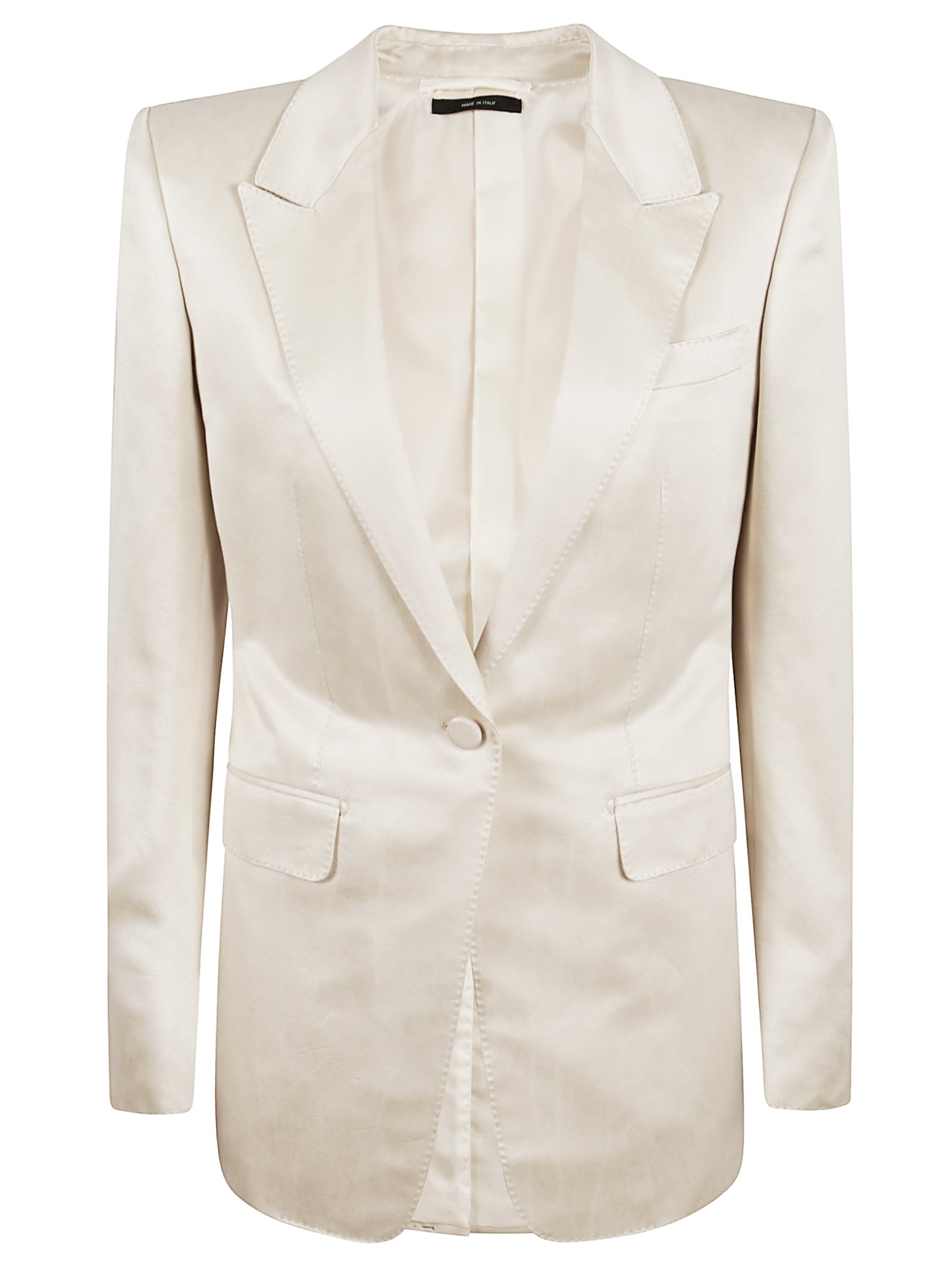 Single-Breasted Blazer with Peak Lapels and Tailored Silhouette