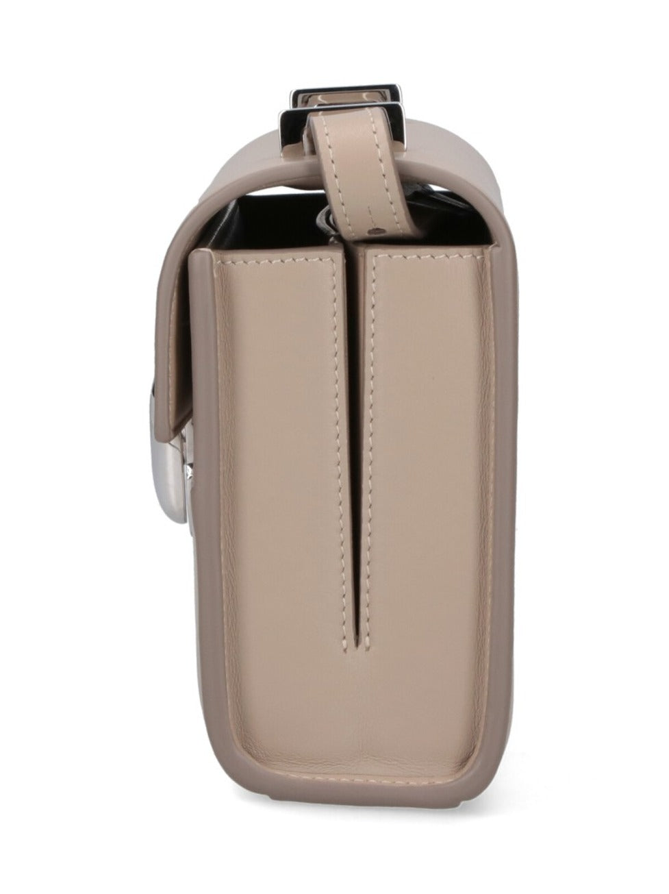 Rectangular Shoulder Bag With Polished Silver Clasp