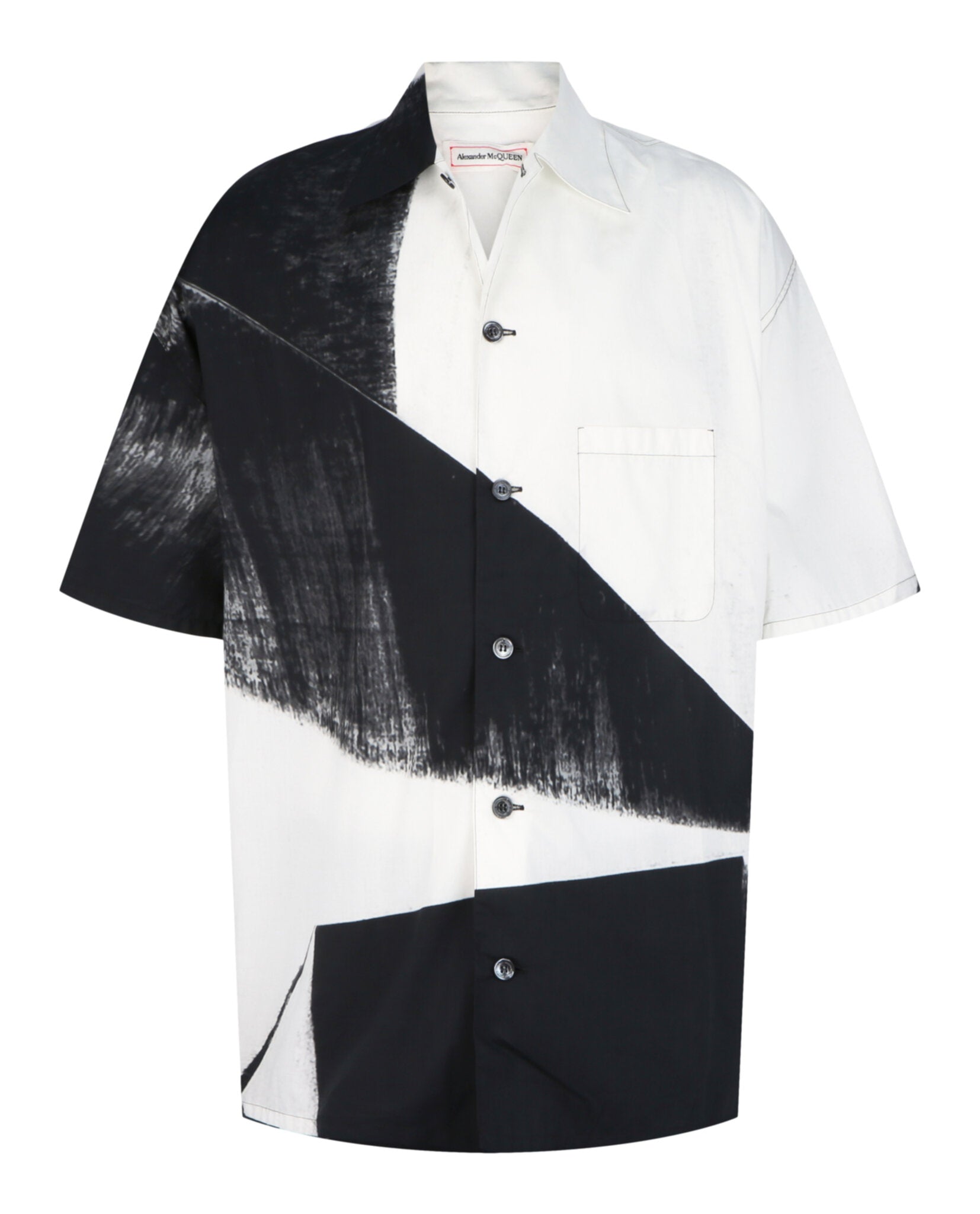 Brushstroke Print Hawaiian Shirt