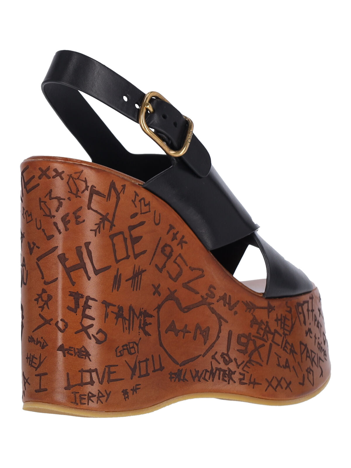 Black Wedge Sandals