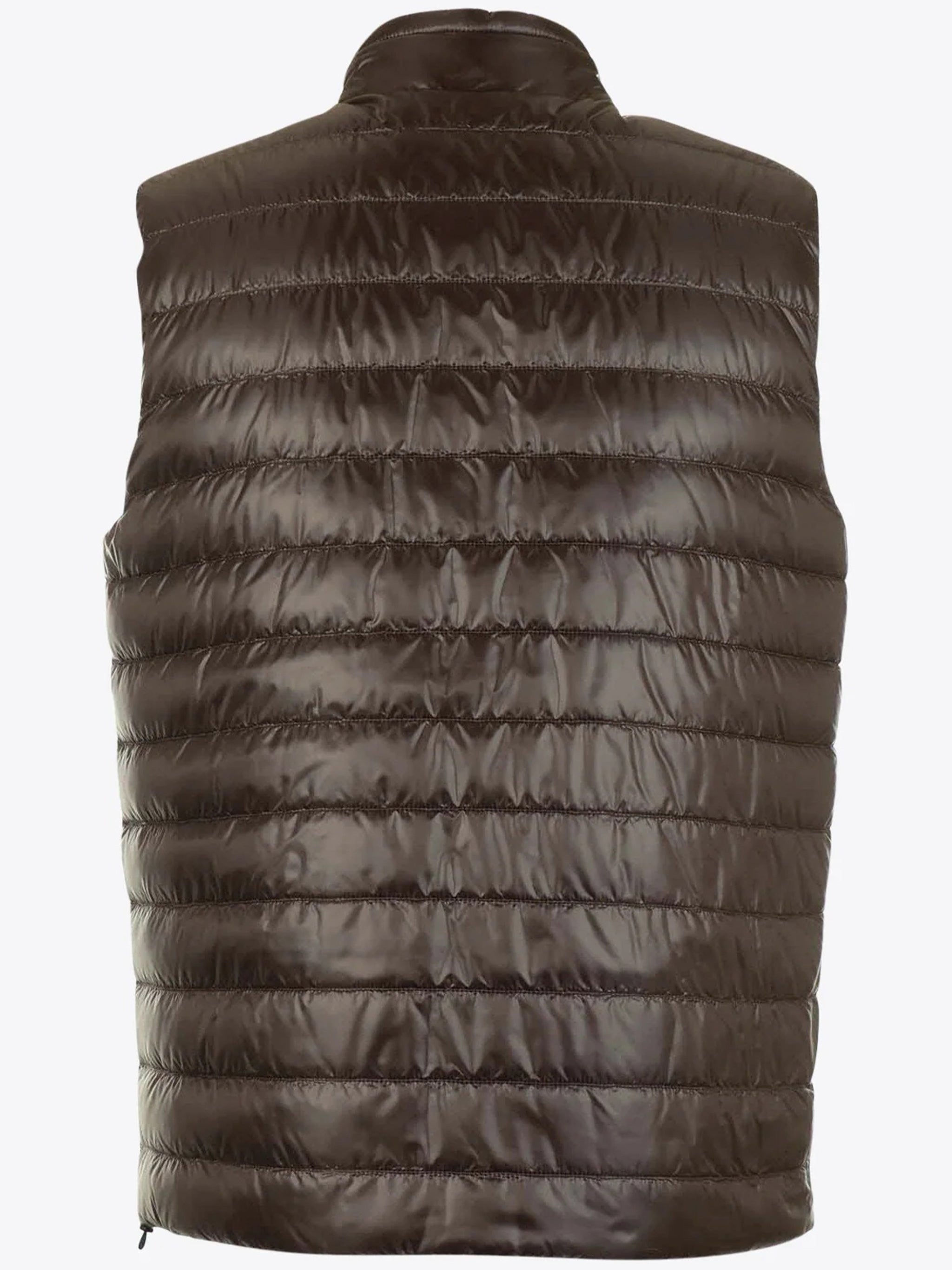Brown Piumino Reversibile Smanicato Puffer Vest