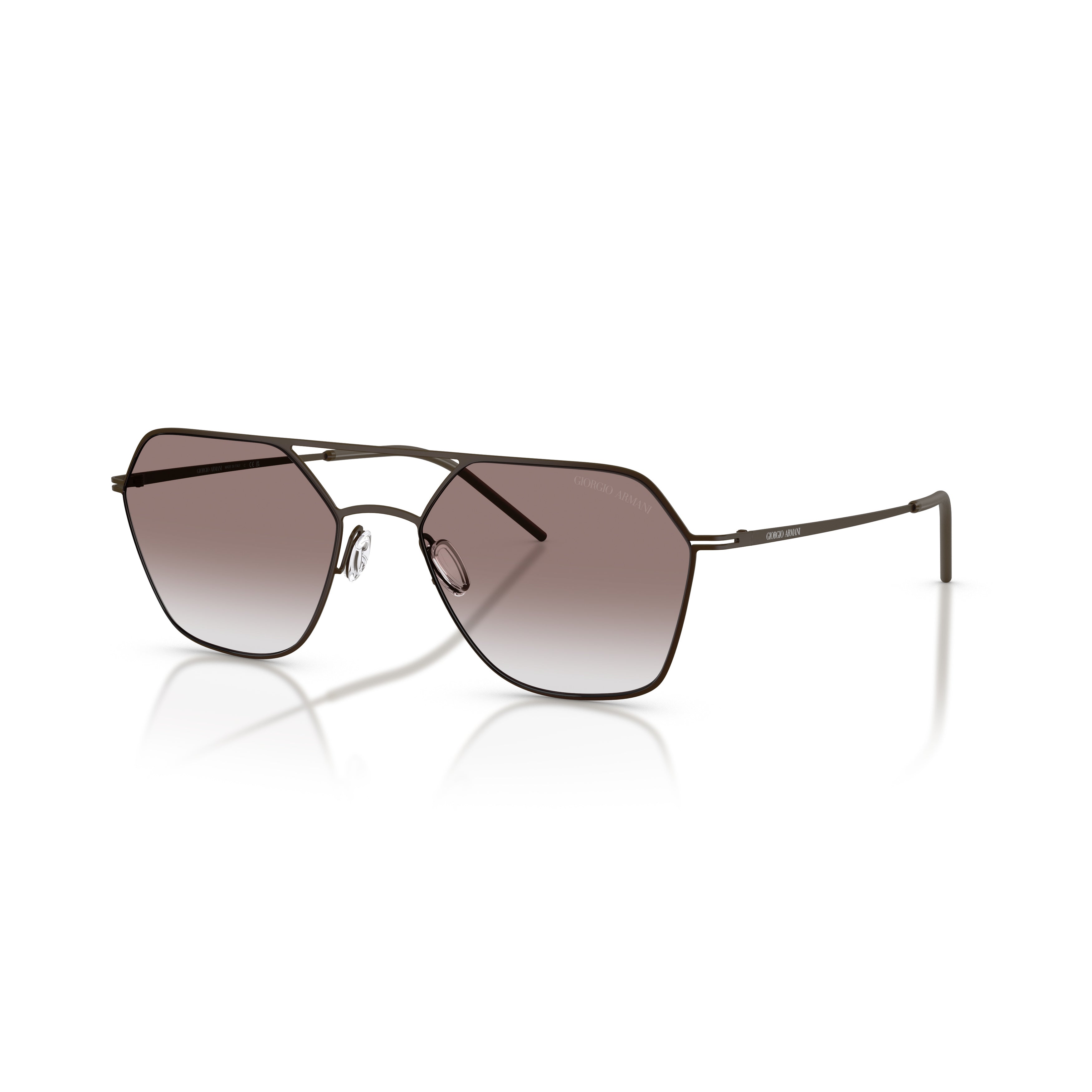 0ar6185 Geometric Frame Sunglasses with Double Bridge Design