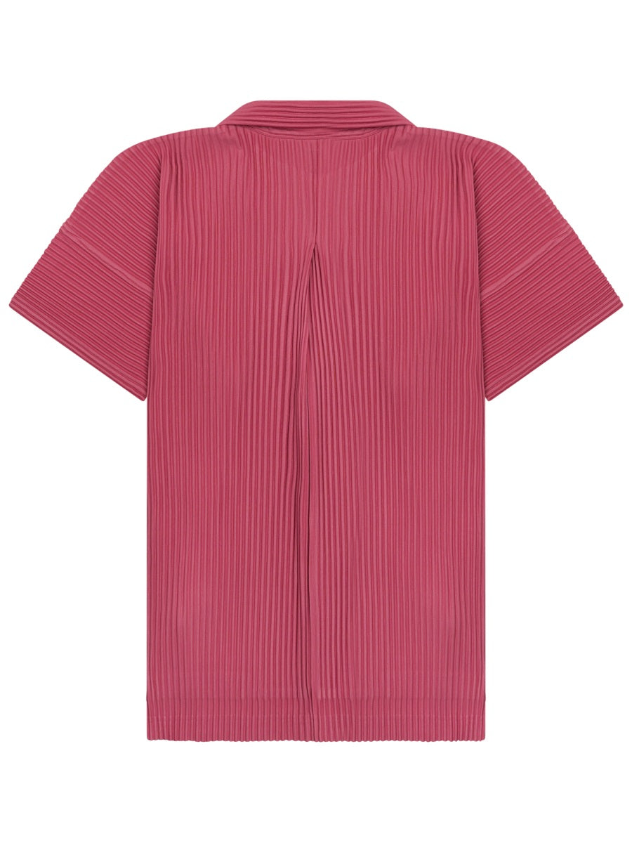 Pleated Texture Polo Shirt