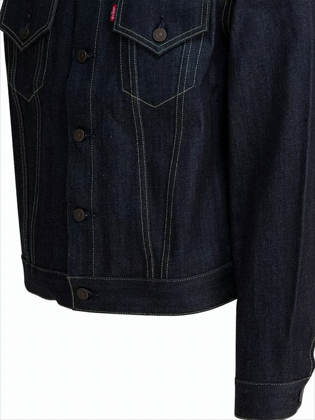 Structured Indigo Denim Jacket with Button-Up Front