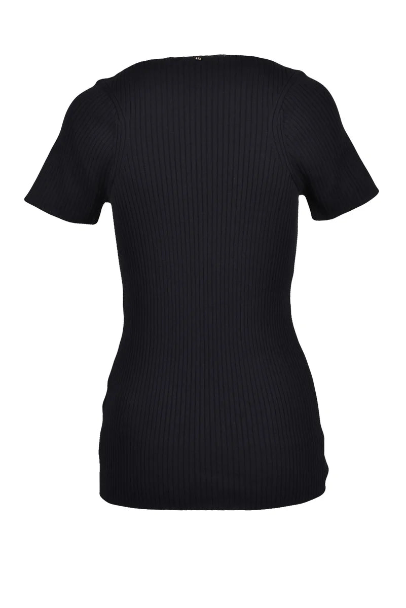 Ribbed Knit Top - Black
