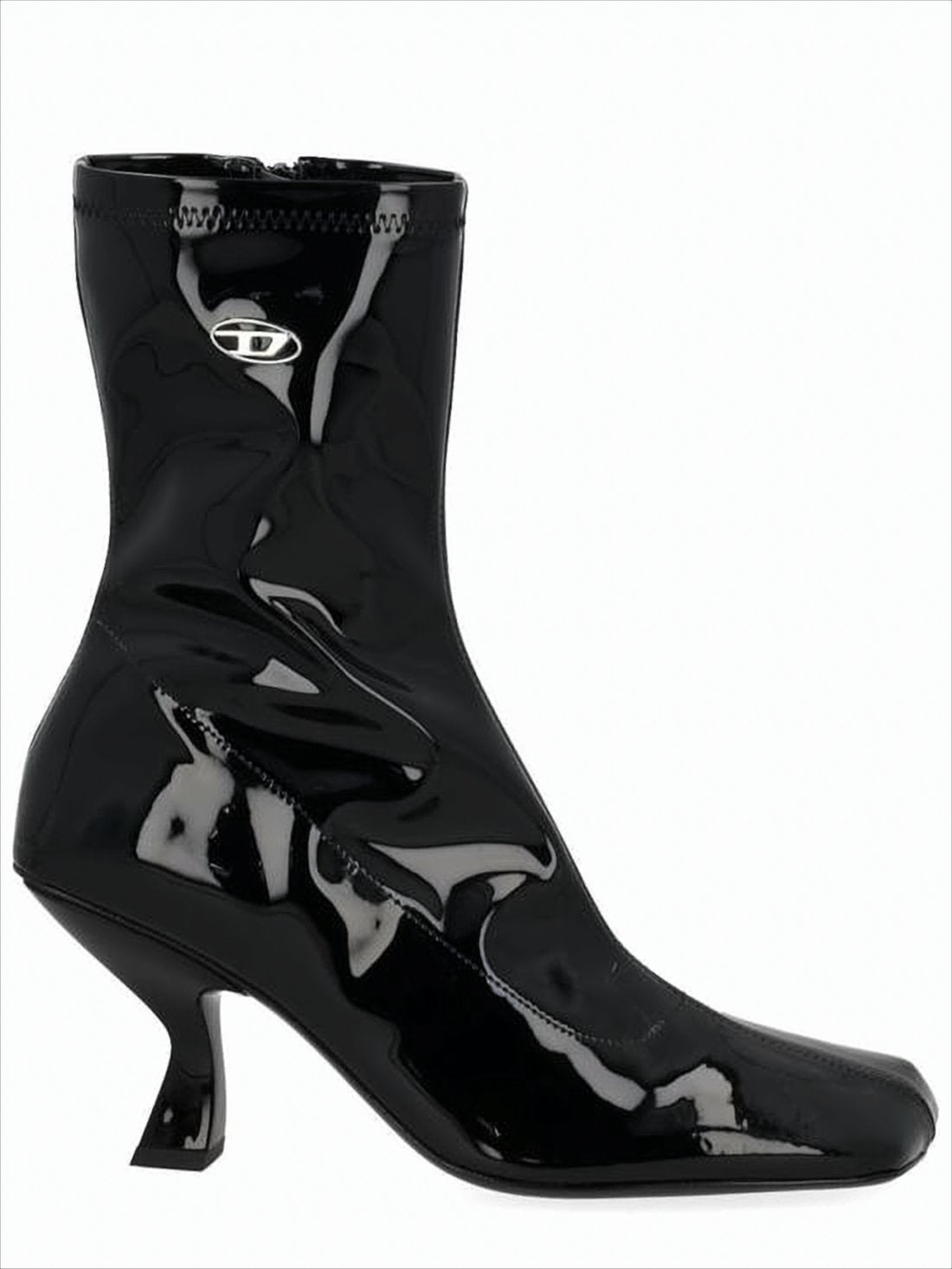 Ankle-Length Boots with Sculpted Kitten Heel