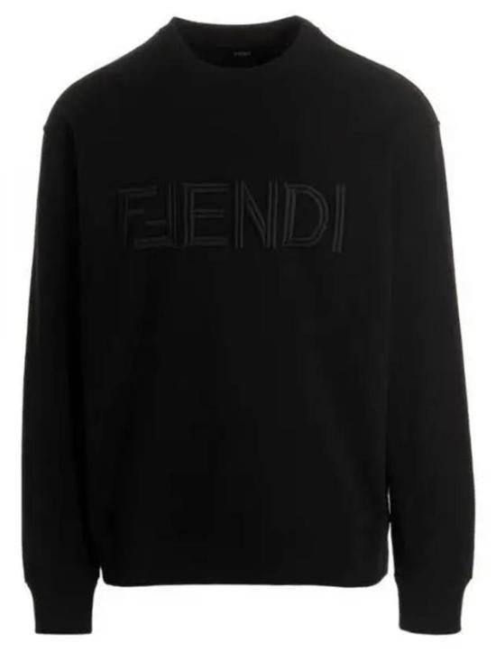 Long-Sleeve Crewneck Shirt with Embossed Logo