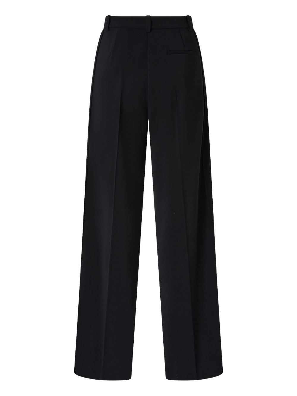 Straight-Leg Trousers In Black Stretch Crepe