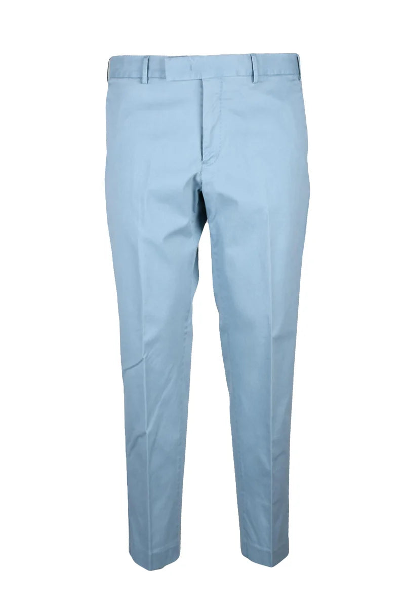 Men's Cotton Stretch Trousers - Light Blue