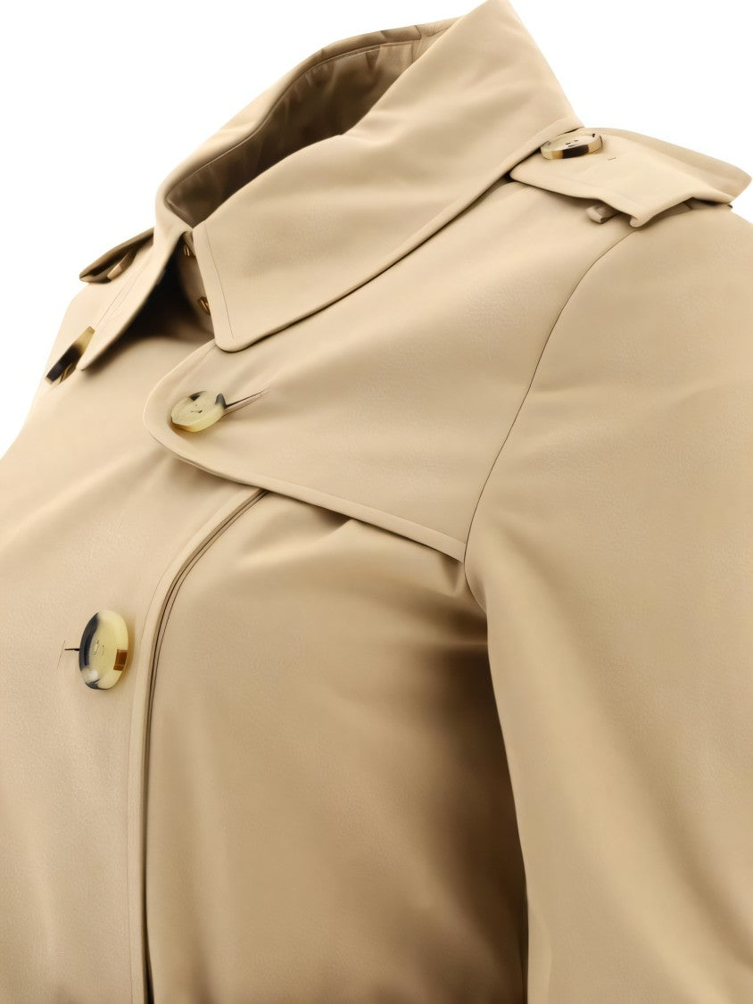 Double-Breasted Trench Coat with Belted Waist