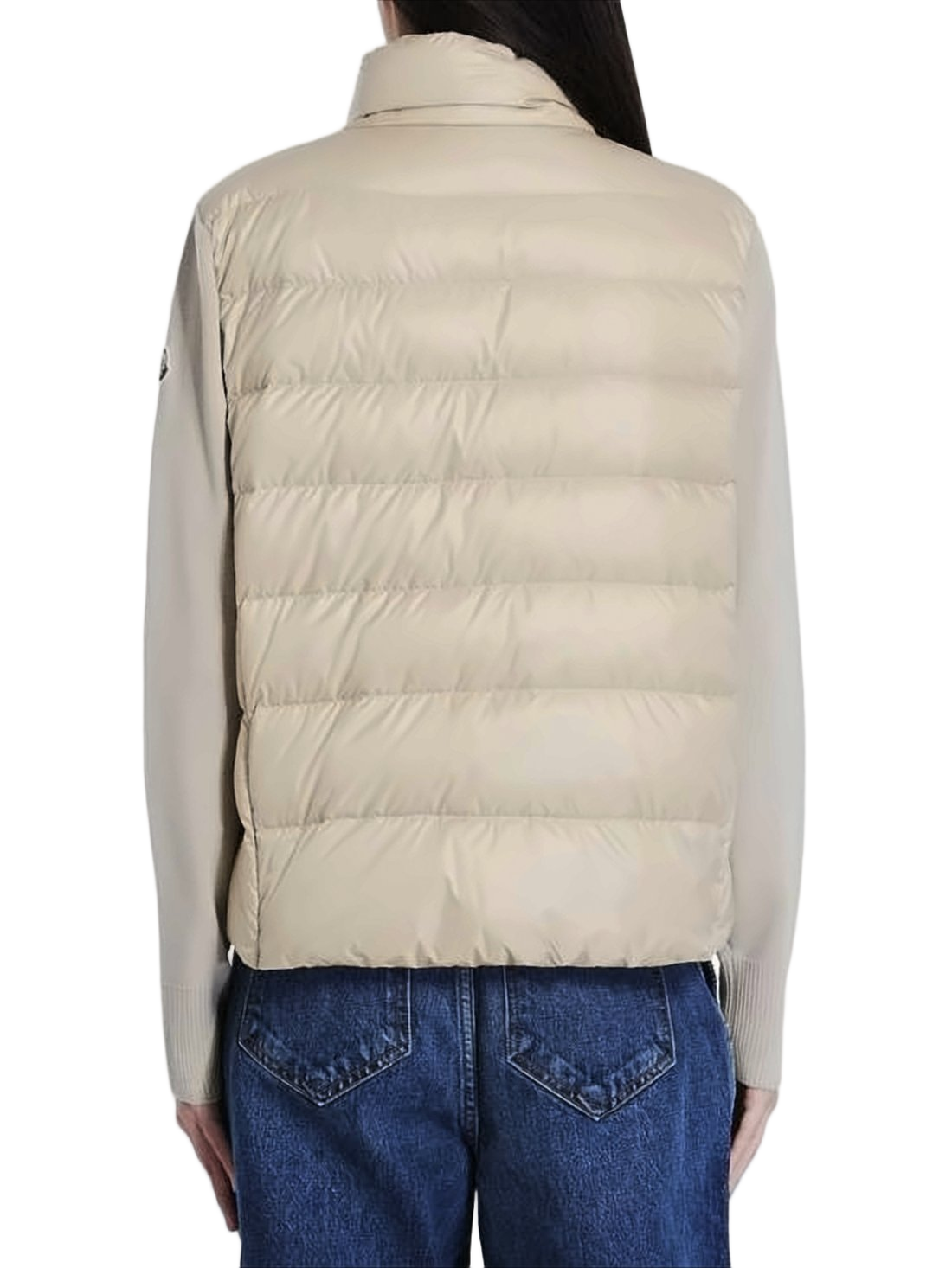 Cropped Padded Jacket with Quilted Nylon