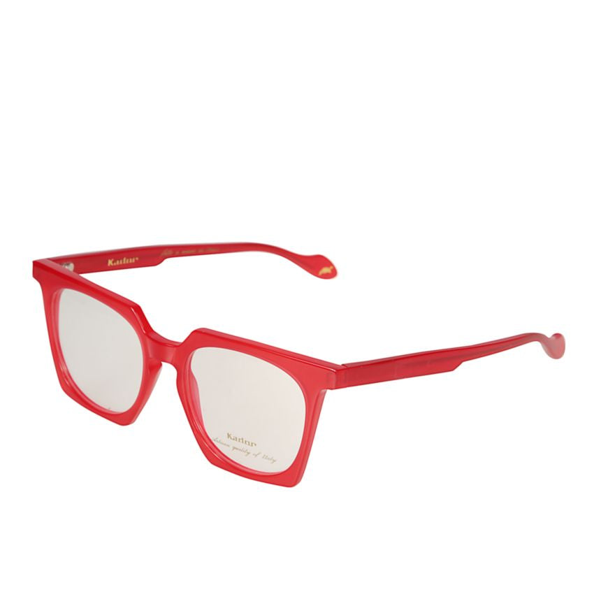 Maya Light Bold Red Square-Frame Eyeglasses with Glossy Finish