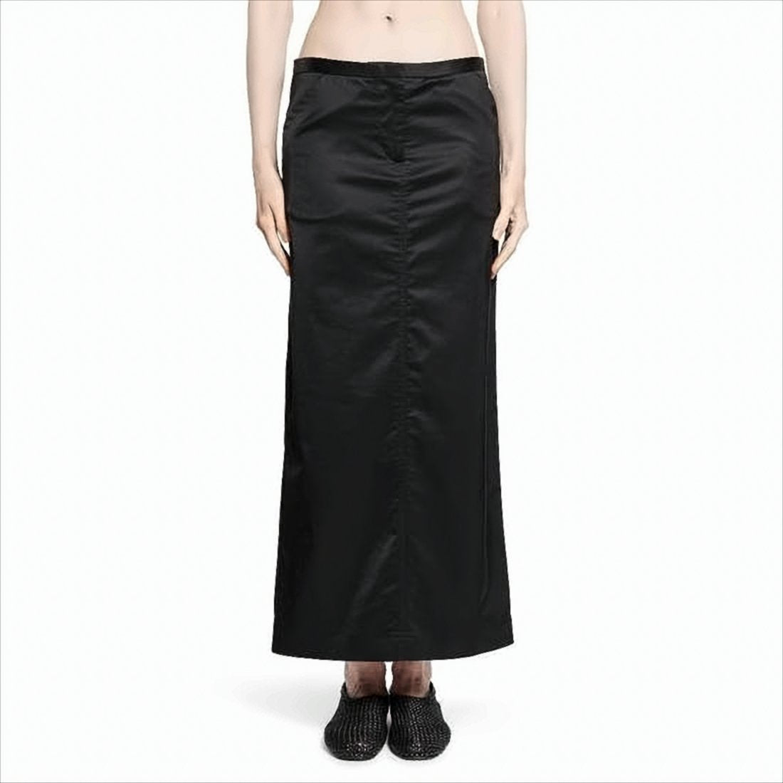 Long Black Skirt with Straight Silhouette