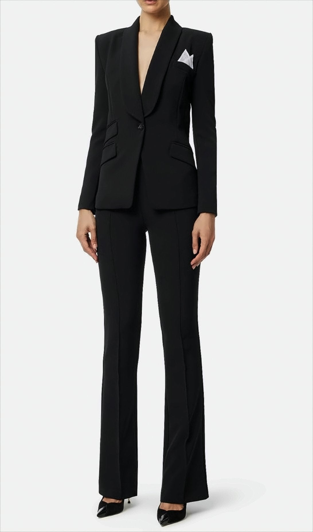Single-Breasted Crêpe Suit With Shawl Collar