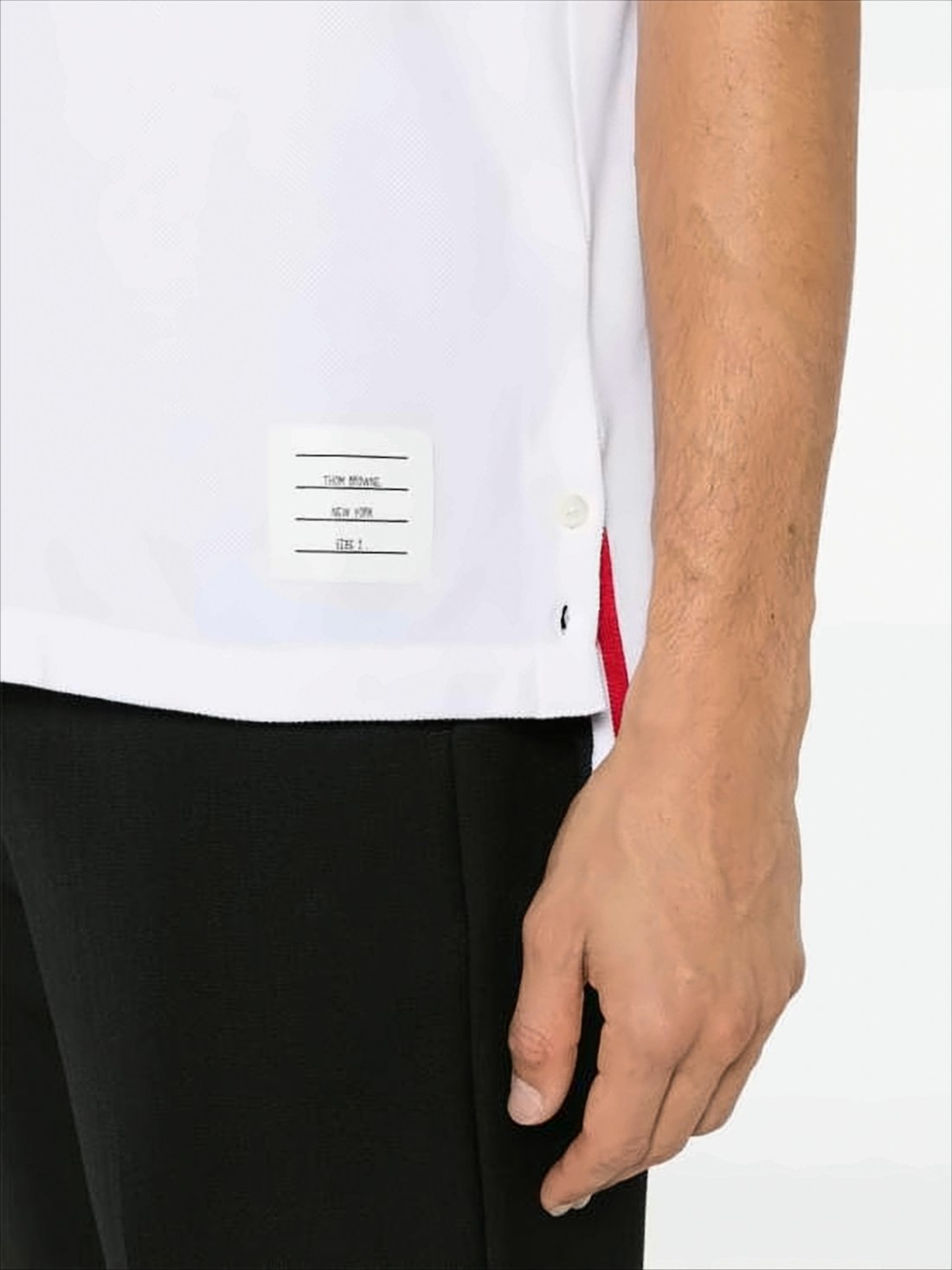 Short-Sleeve T-Shirt with Vertical Tricolor Stripe