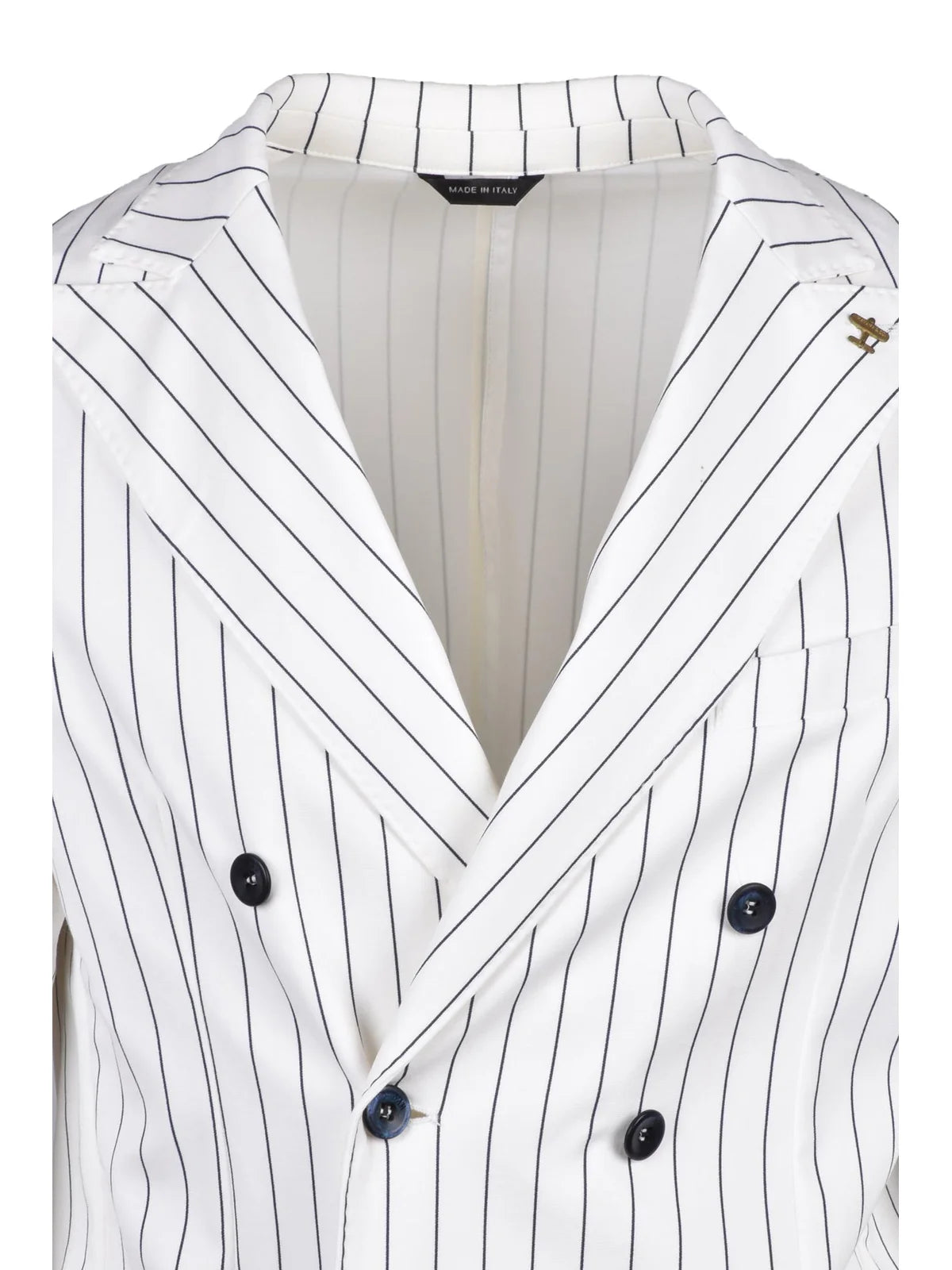 White Cotton Nylon Elastane Blazer Jacket