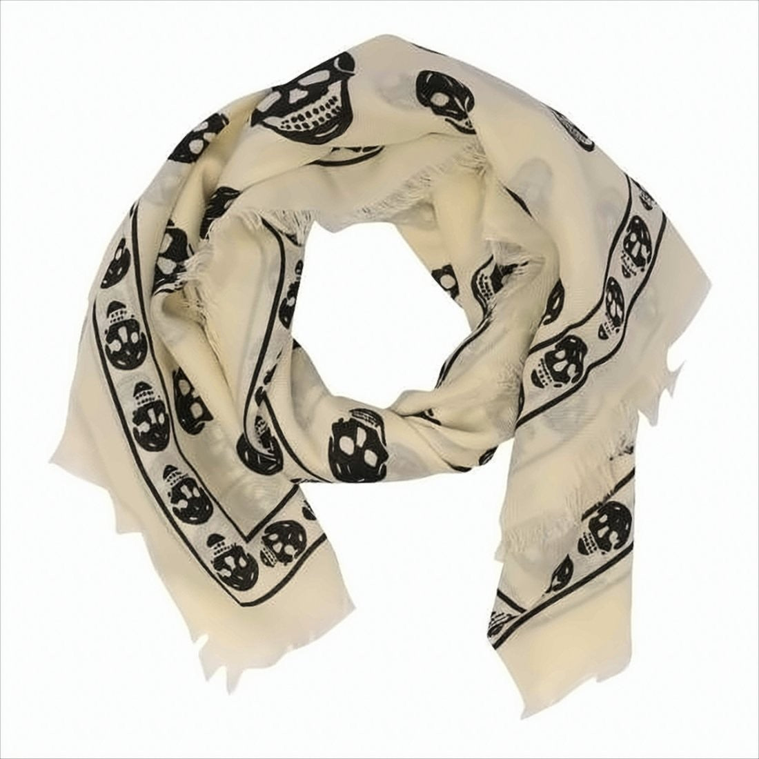 Wool Scarf With Iconic Skull Motif