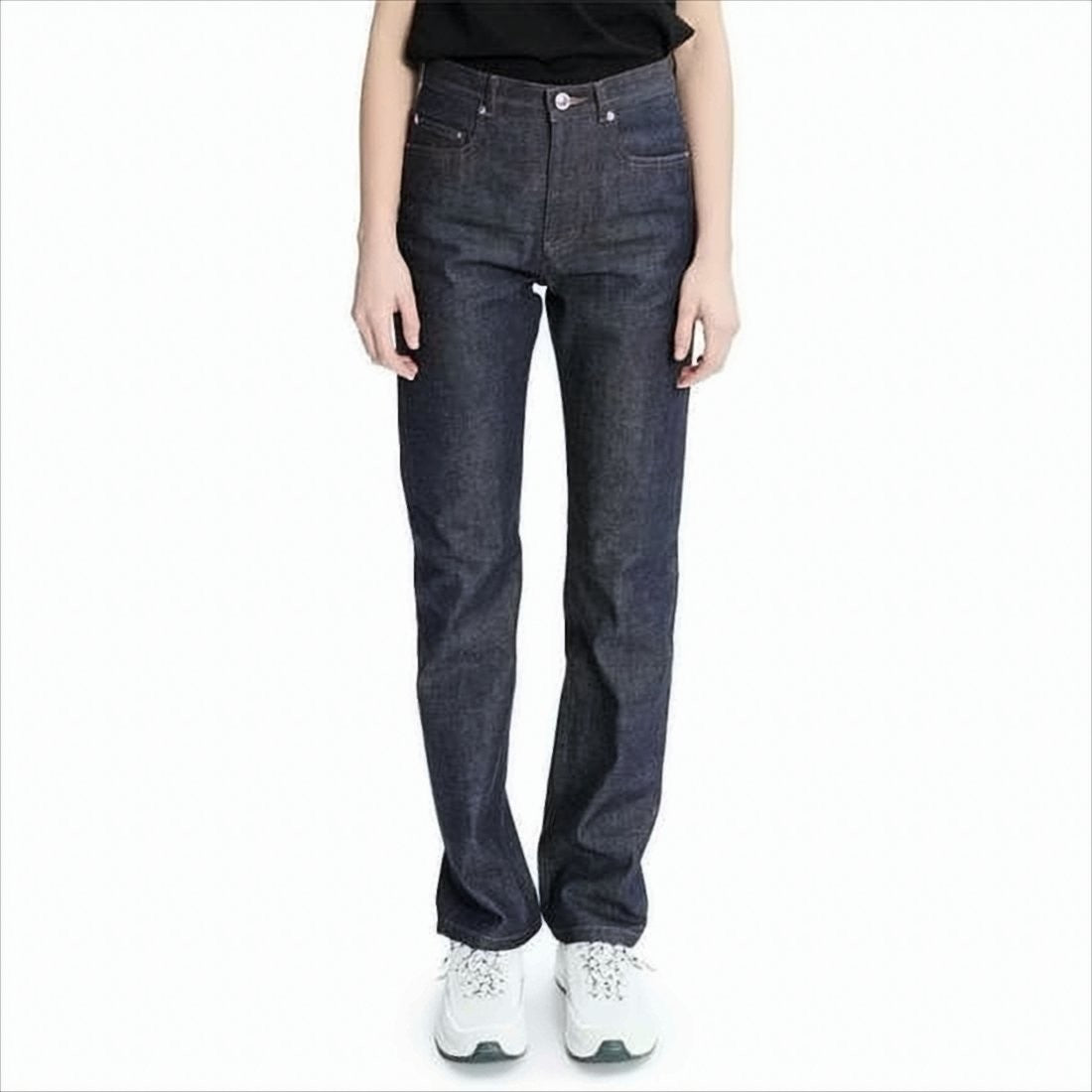 Straight-Leg Denim Pants with High Waist
