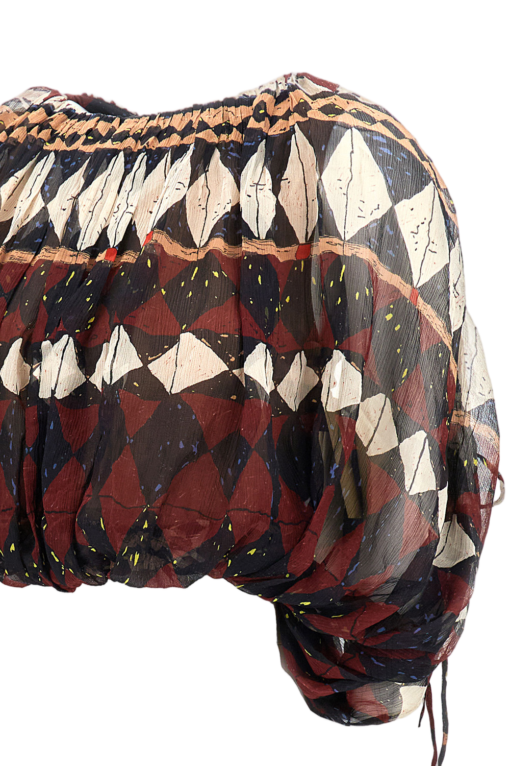 Voluminous Silk Blouse with Adjustable Drawstrings