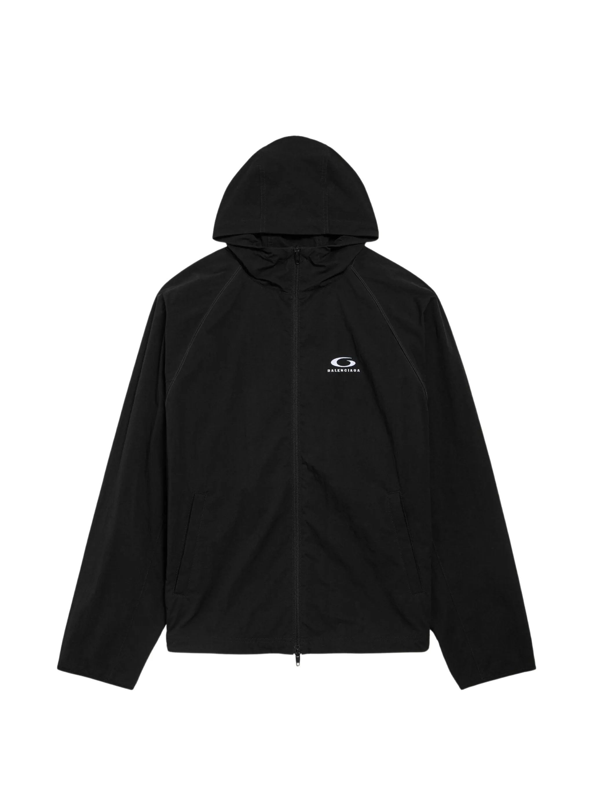 Black Technical Minimalist Full-Zip Jacket