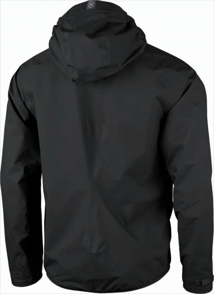 Hooded Black Jacket with Front Zipper